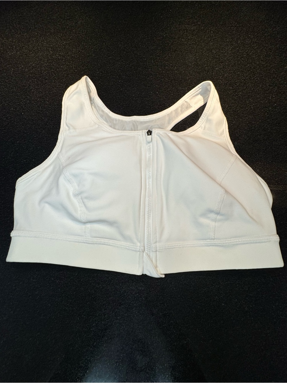 Xersion White Front-Zip High-Impact Sports Bra